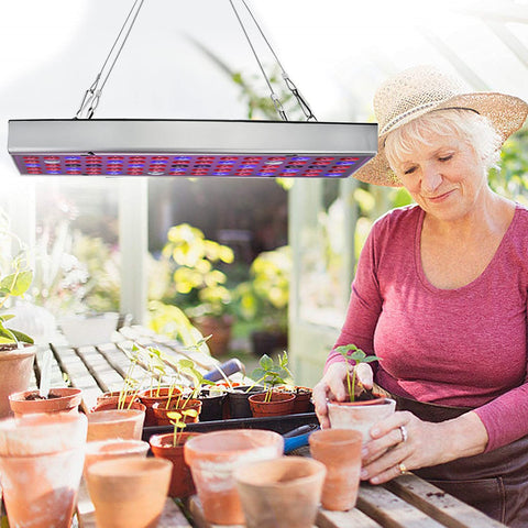 Juhefa LED grow light panel side view demonstrates slim profile for discreet setup