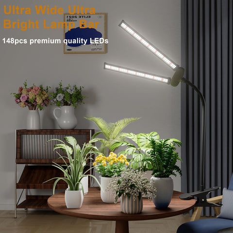 Juhefa dual-head rotatable design covers more desk plants