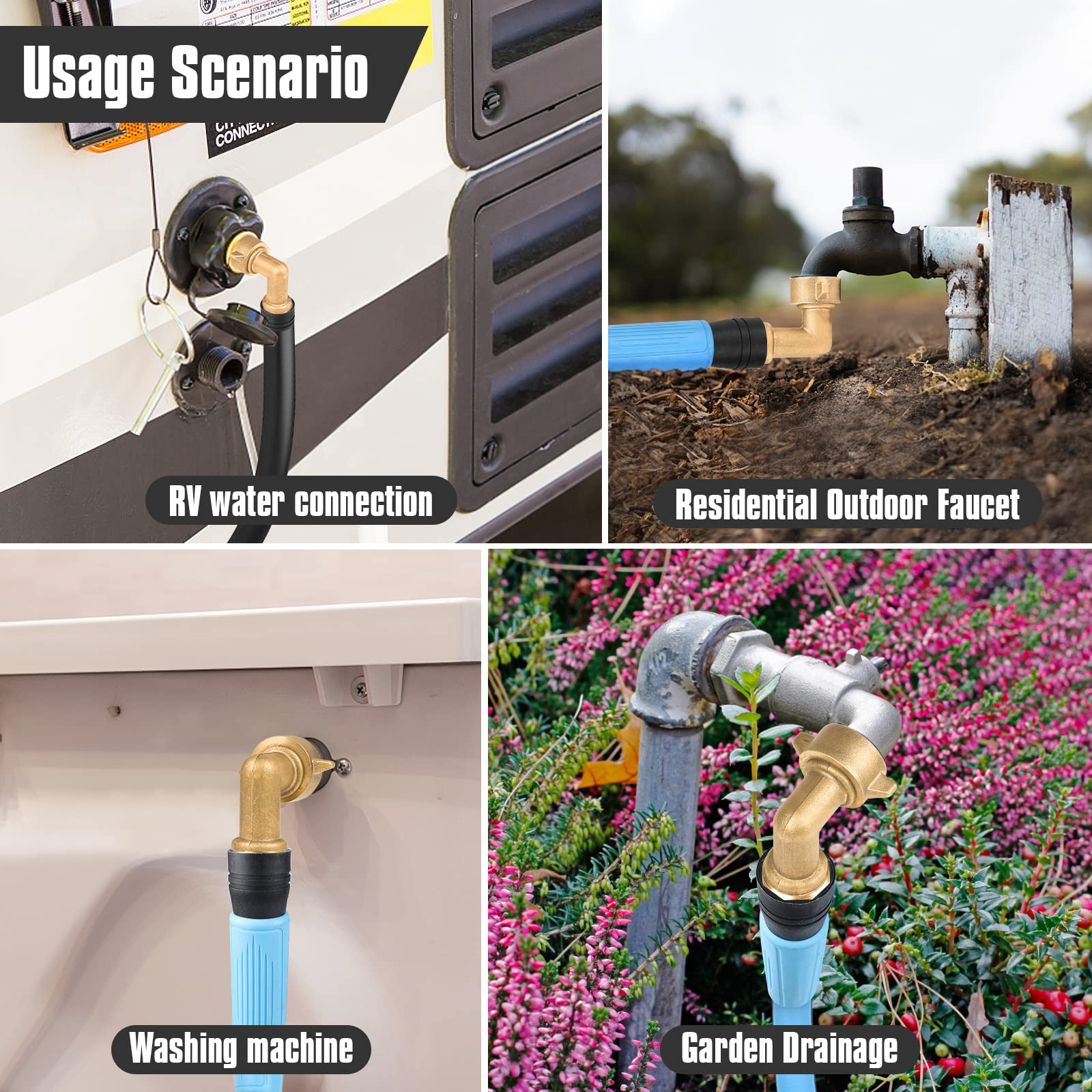 JuKonn elbow installs by hand for quick, secure connections outdoors.