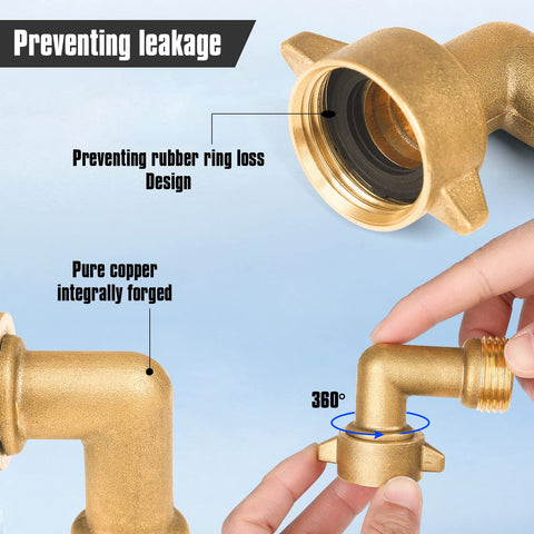 JuKonn 90 degree elbow design guards hoses from bending and kinking.