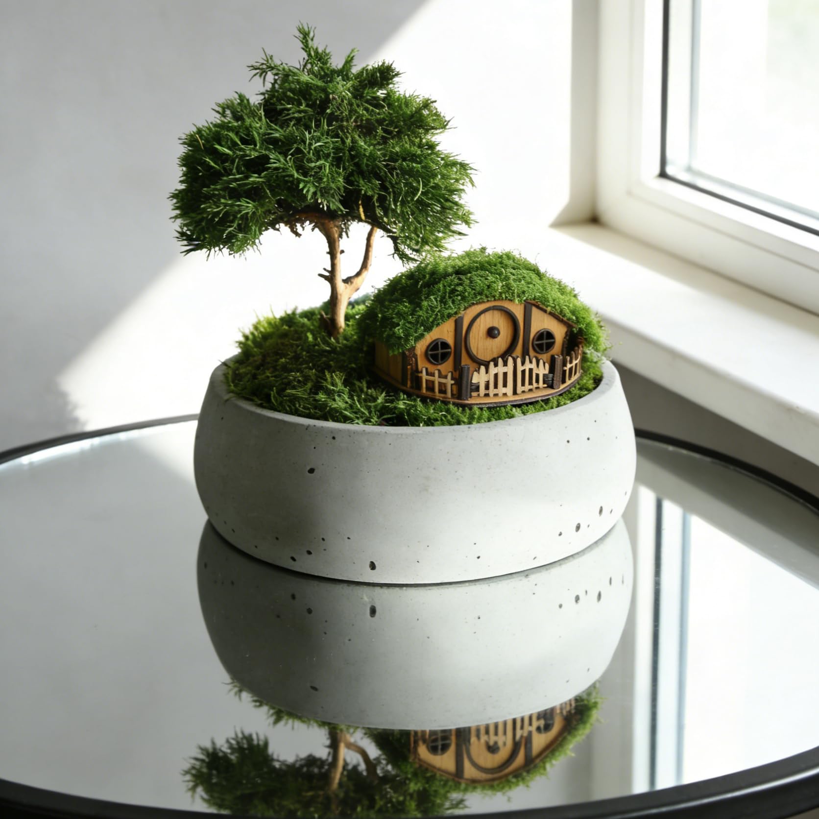 JULEASEL Mosswood Mini Treehouse with fairy garden vibe enhancing miniature landscapes