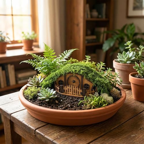 JULEASEL Mosswood Mini Treehouse wood-tone texture highlighting handcrafted charm for warm decor