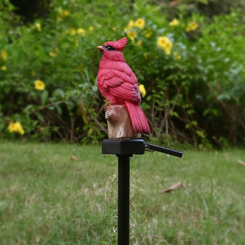 Juliahestia outdoor yard art cardinal adds color to patios with weatherproof glow
