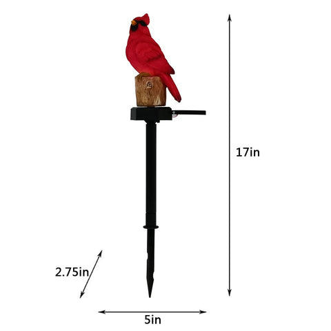 Juliahestia yard decor cardinal bird solar-lit statue with durable outdoor glow