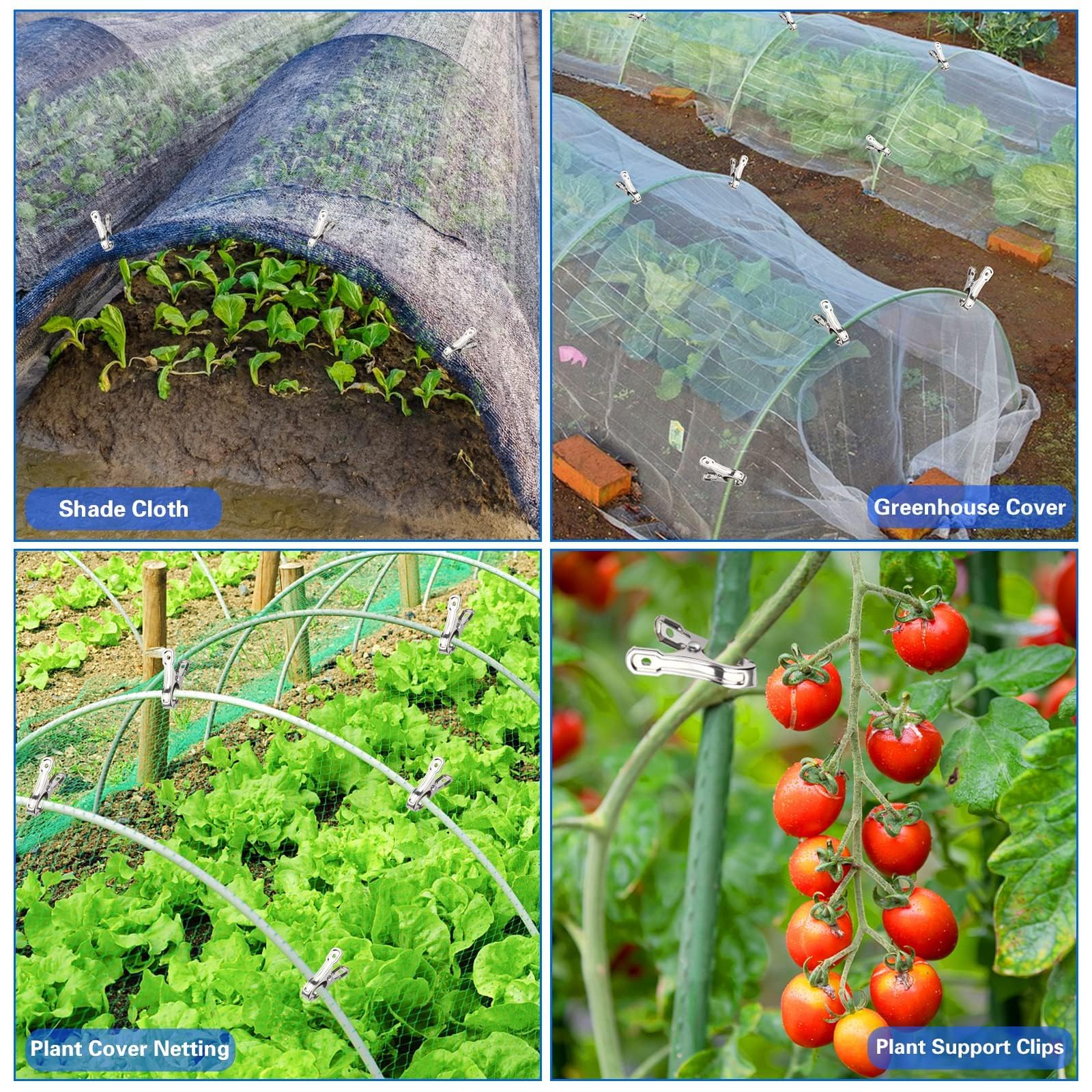 JULMELON 55-piece garden clip set laid out for coverage