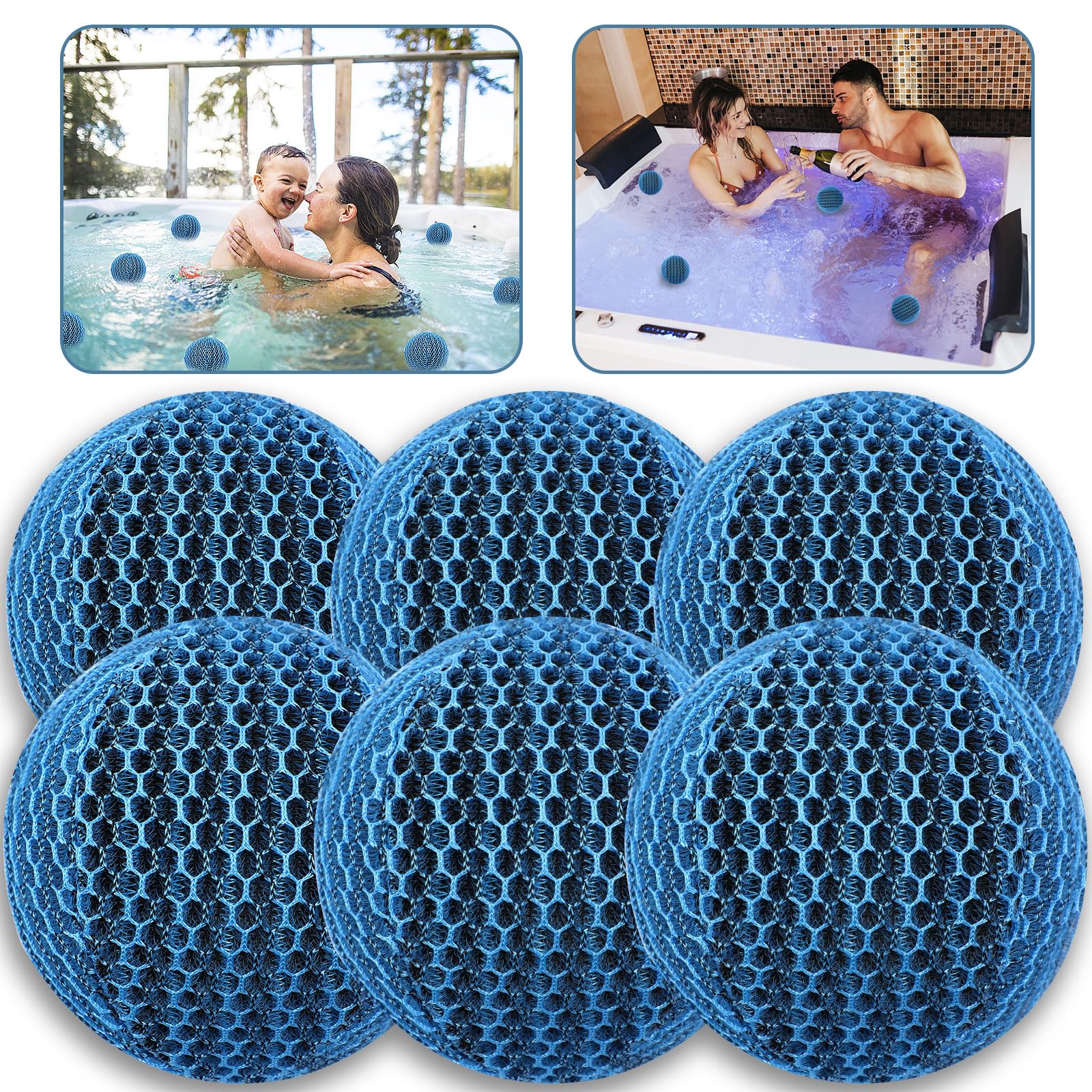 JULMELON hot tub scum absorber ball floats to keep water clear.