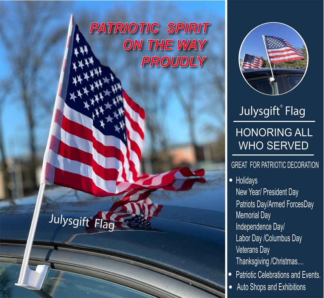 Julysgift 100-pack patriotic flags ideal for auto sales and events