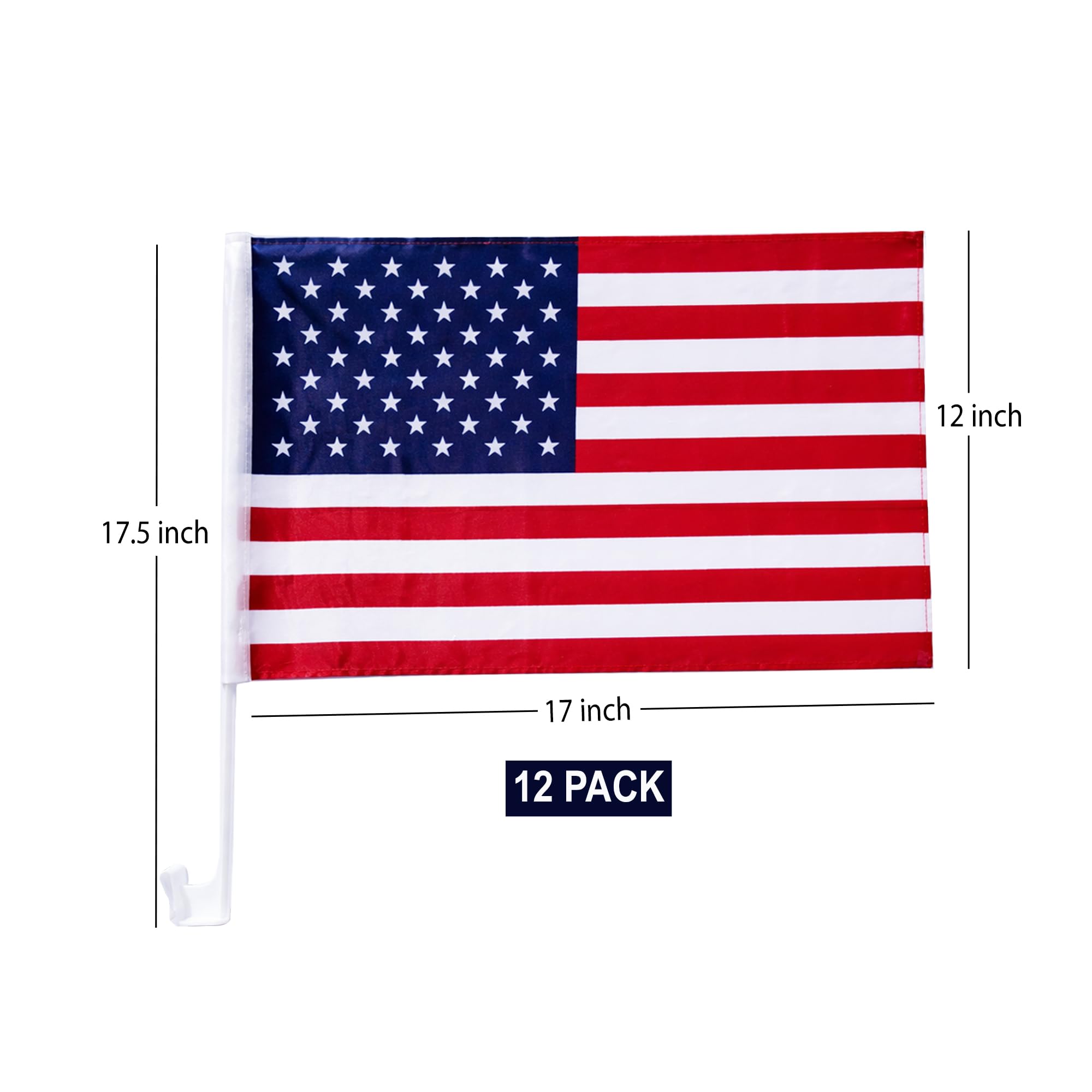 Julysgift US flag window clip-on display for parades and events.