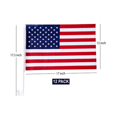 Julysgift US flag window clip-on display for parades and events.