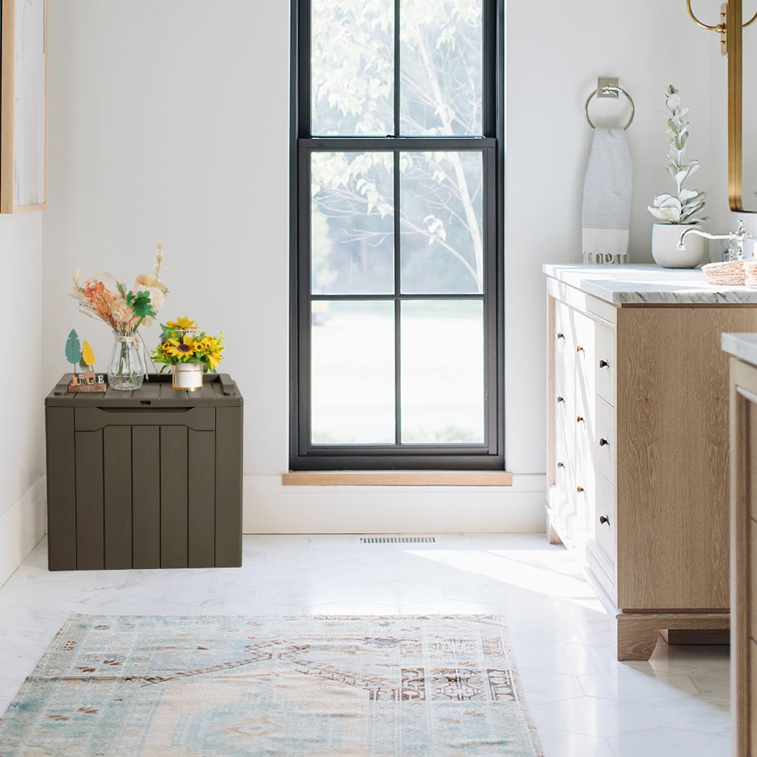 JUMMICO deck box easy-clean surface resists dirt and stains.