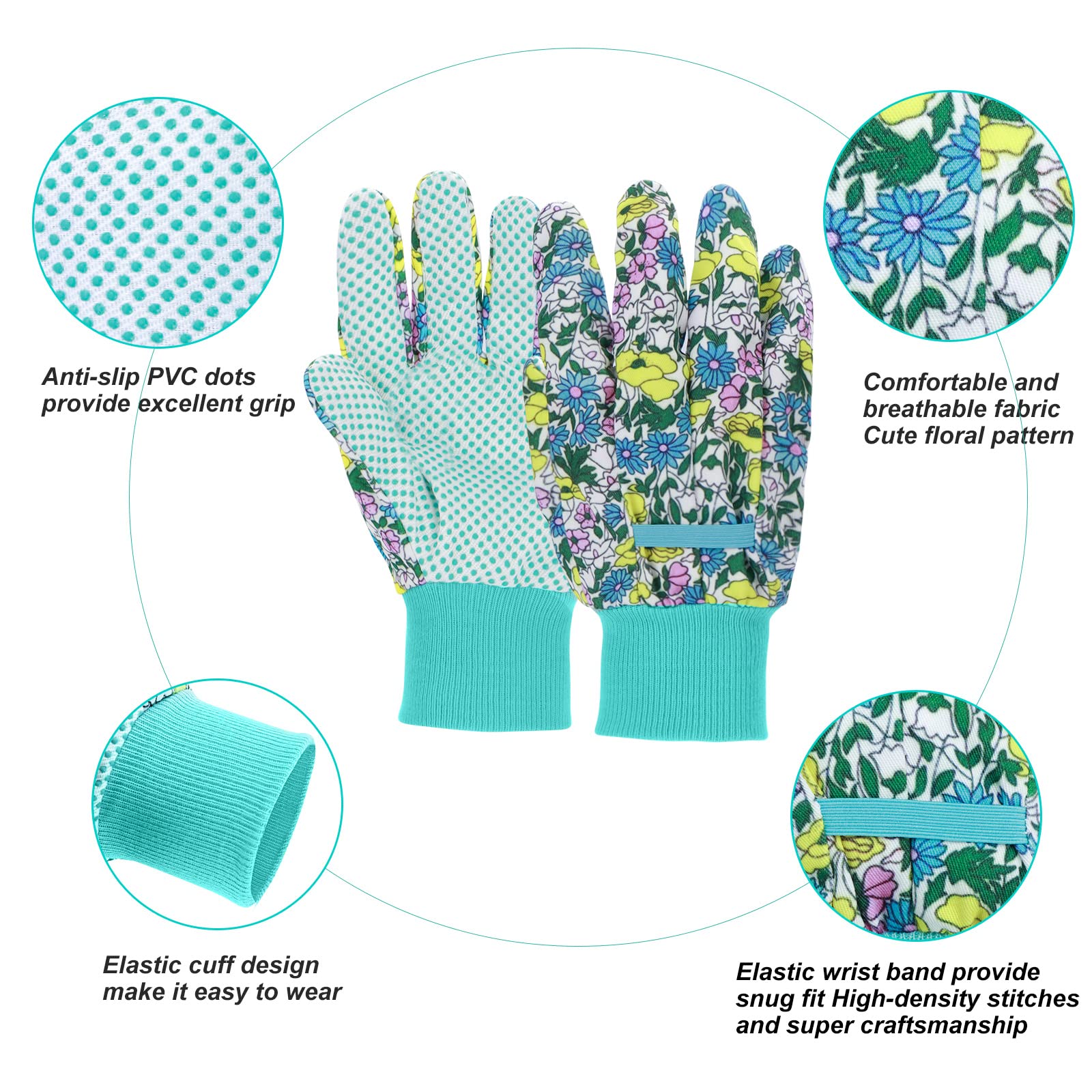 Loose palm fit and elastic knit wrist ensure secure wear.