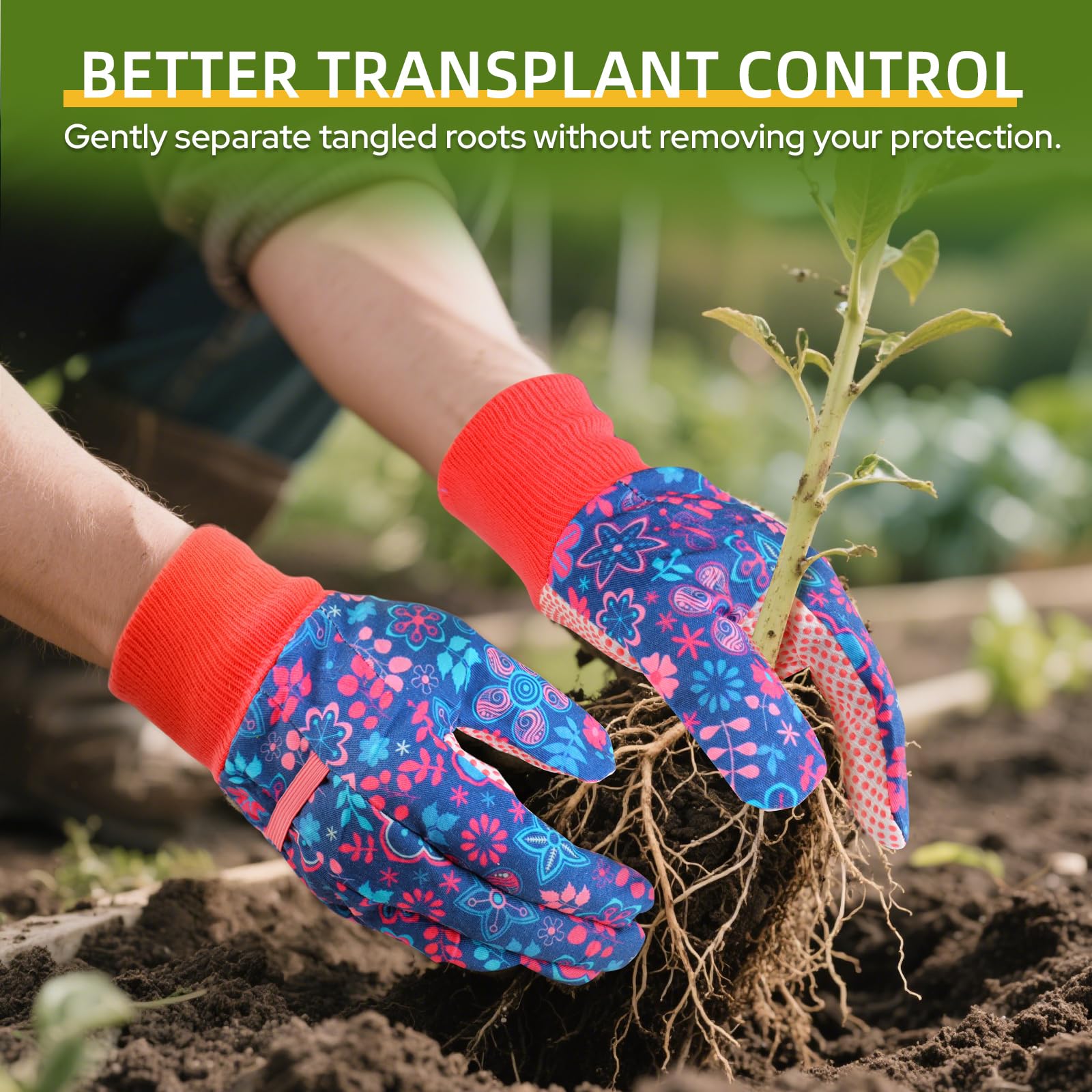 JUMPHIGH cotton-poly gloves offer durable machine-washable everyday garden wear