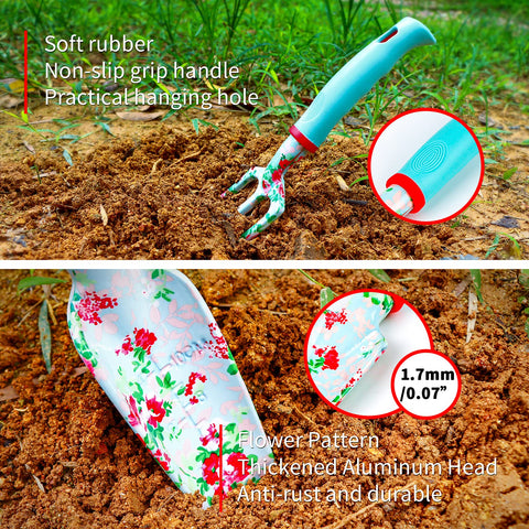 JUMPHIGH heavy-duty hand tools blue finish support durable gardening sessions.