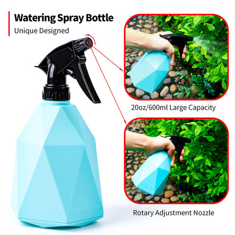 JUMPHIGH 20 oz spray bottle blue, anti-leak design for easy watering.