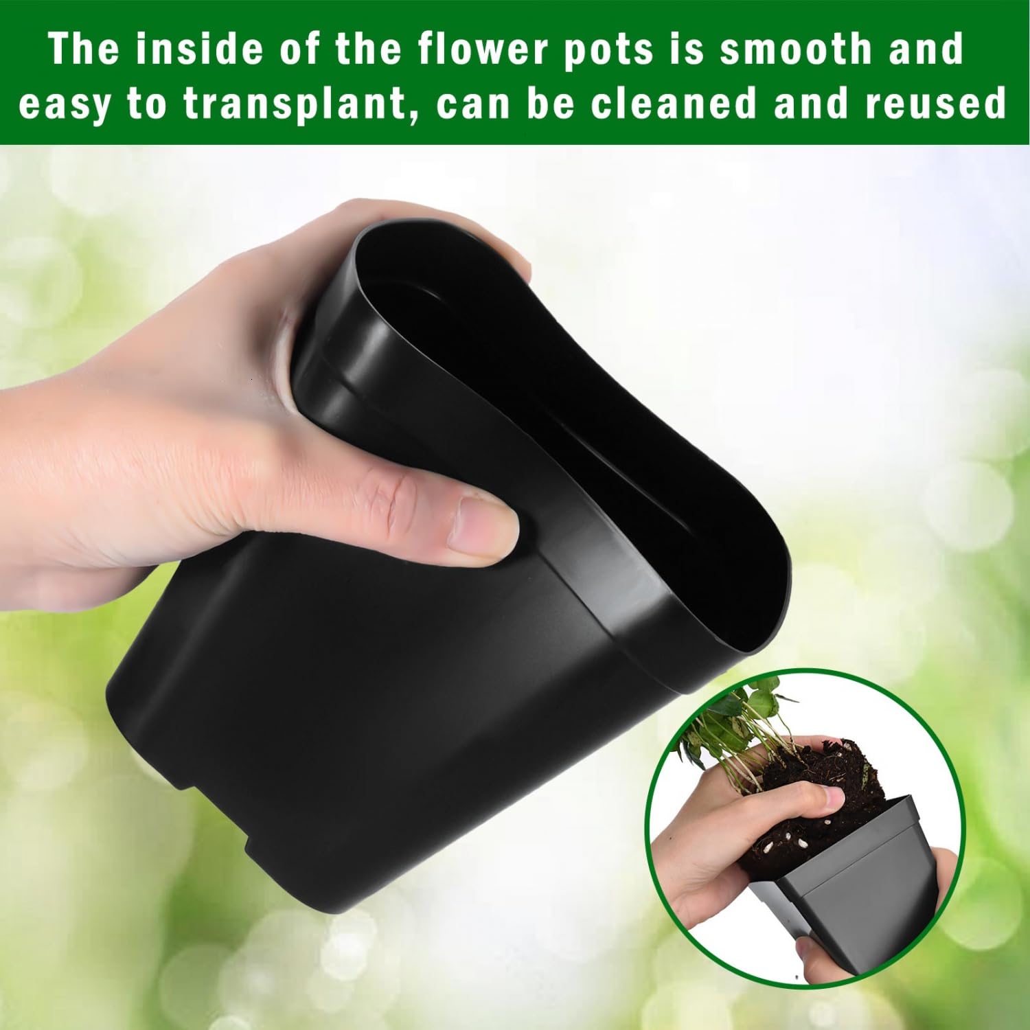 June Fox stackable nursery pots save space and simplify storage.