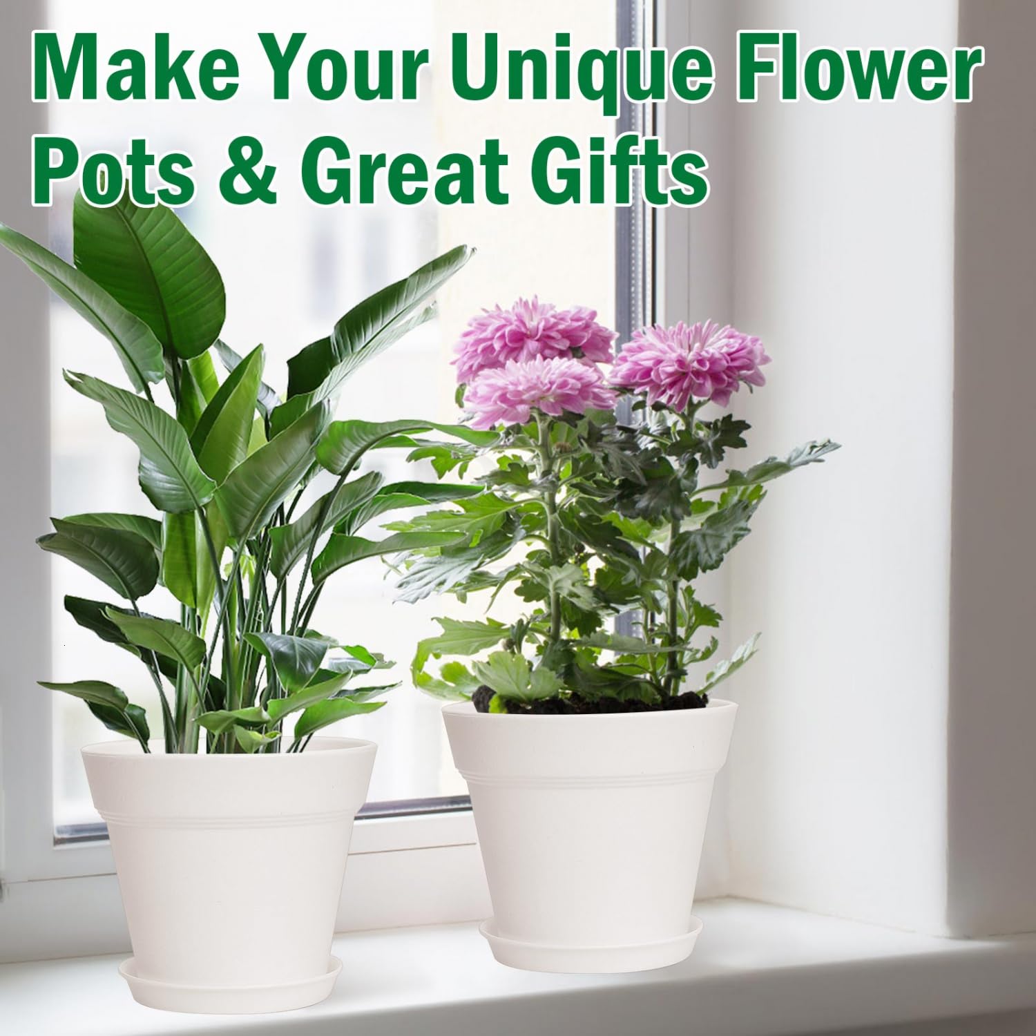 June Fox white matte planter with drainage holes for tidy, mess-free watering