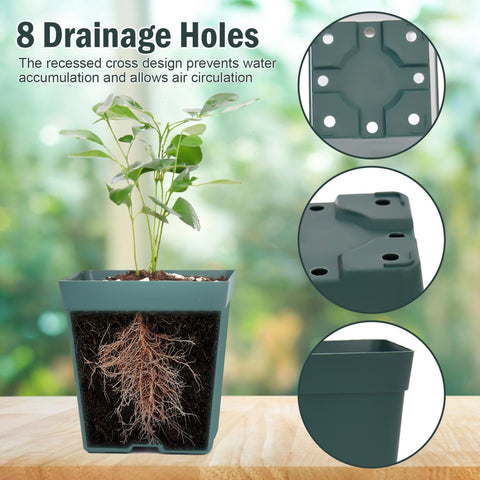 June Fox drainage holes close-up, eight recessed holes promote drainage and airflow.