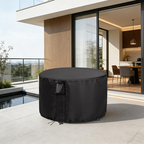 Jungda round table cover adds neat protection to your patio setup