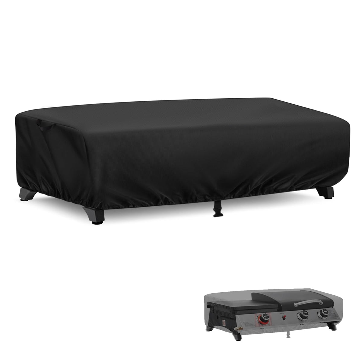Jungda grill cover on the PD1305H top view protects a portable grill from weather