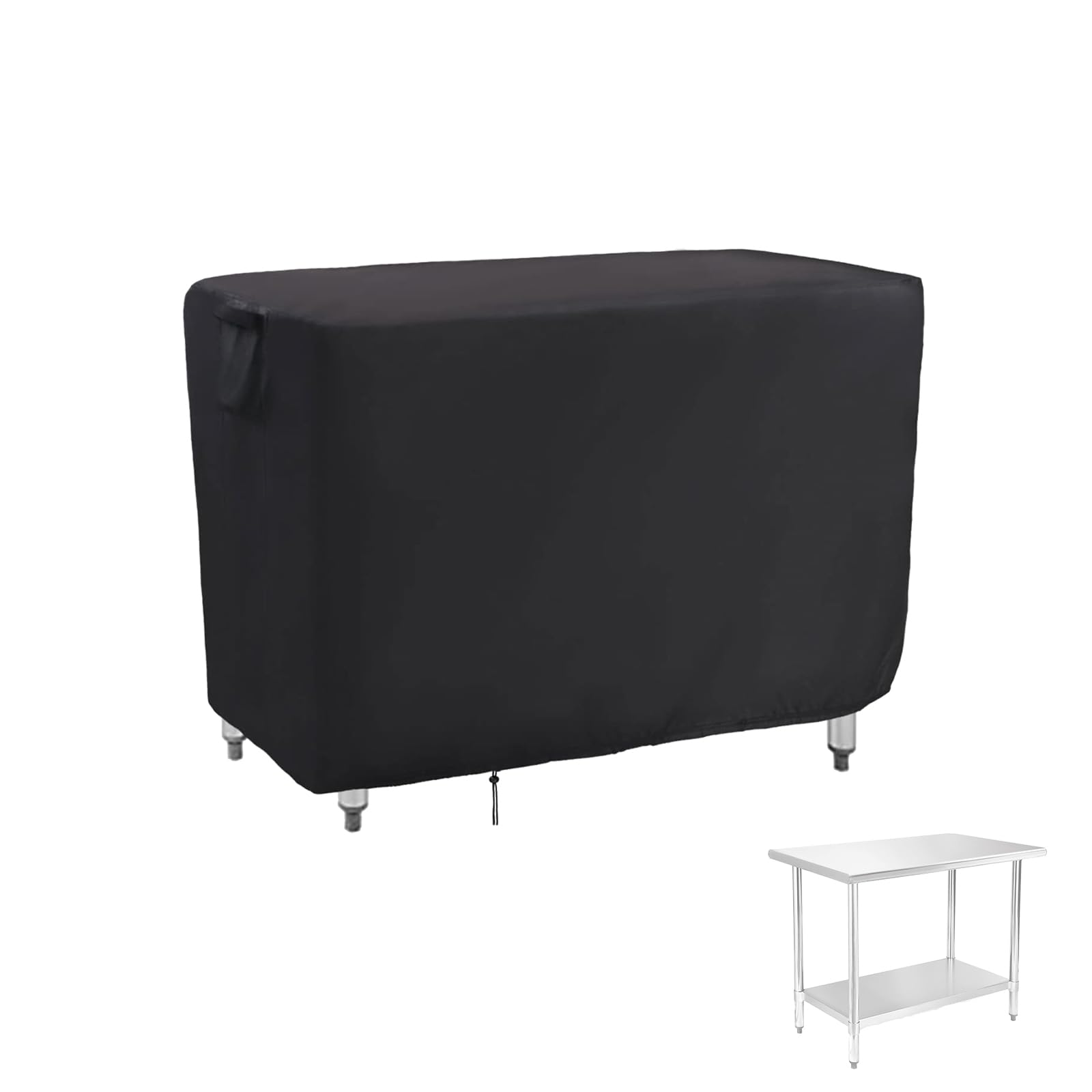 Jungda outdoor prep table cover protecting a 36x24 setup from dust and rain