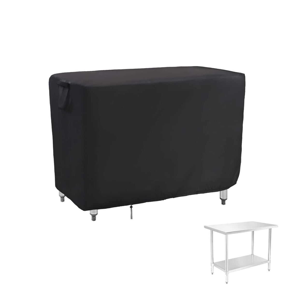 Jungda outdoor prep table cover protecting a 36x24 setup from dust and rain
