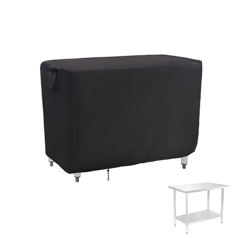 Jungda outdoor prep table cover protecting a 36x24 setup from dust and rain