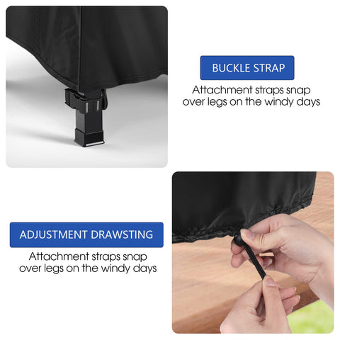 Jungda adjustable drawstring and Velcro bottom keep the cover secure in windy conditions