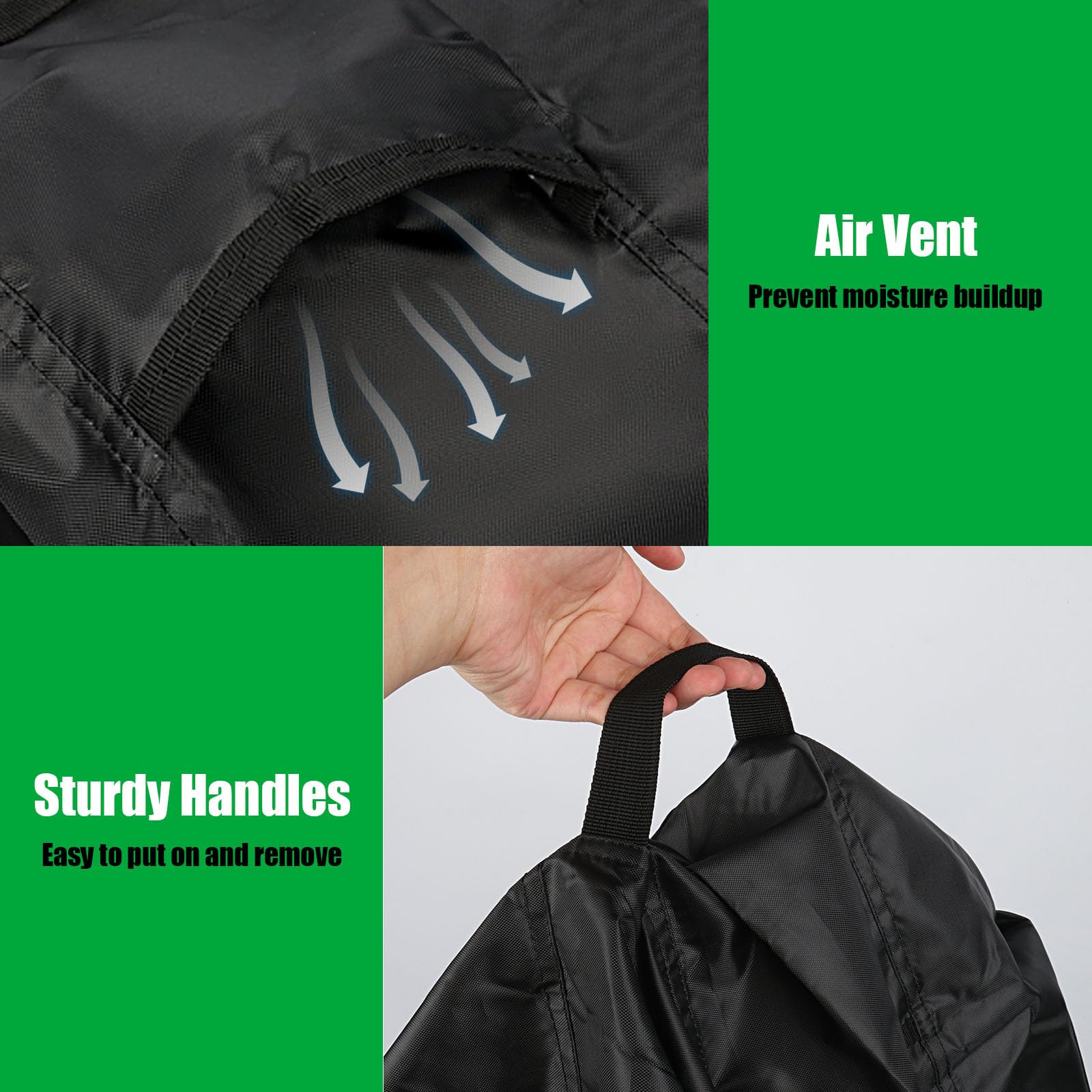 Jungda handle and vent design allows easy use and moisture management.