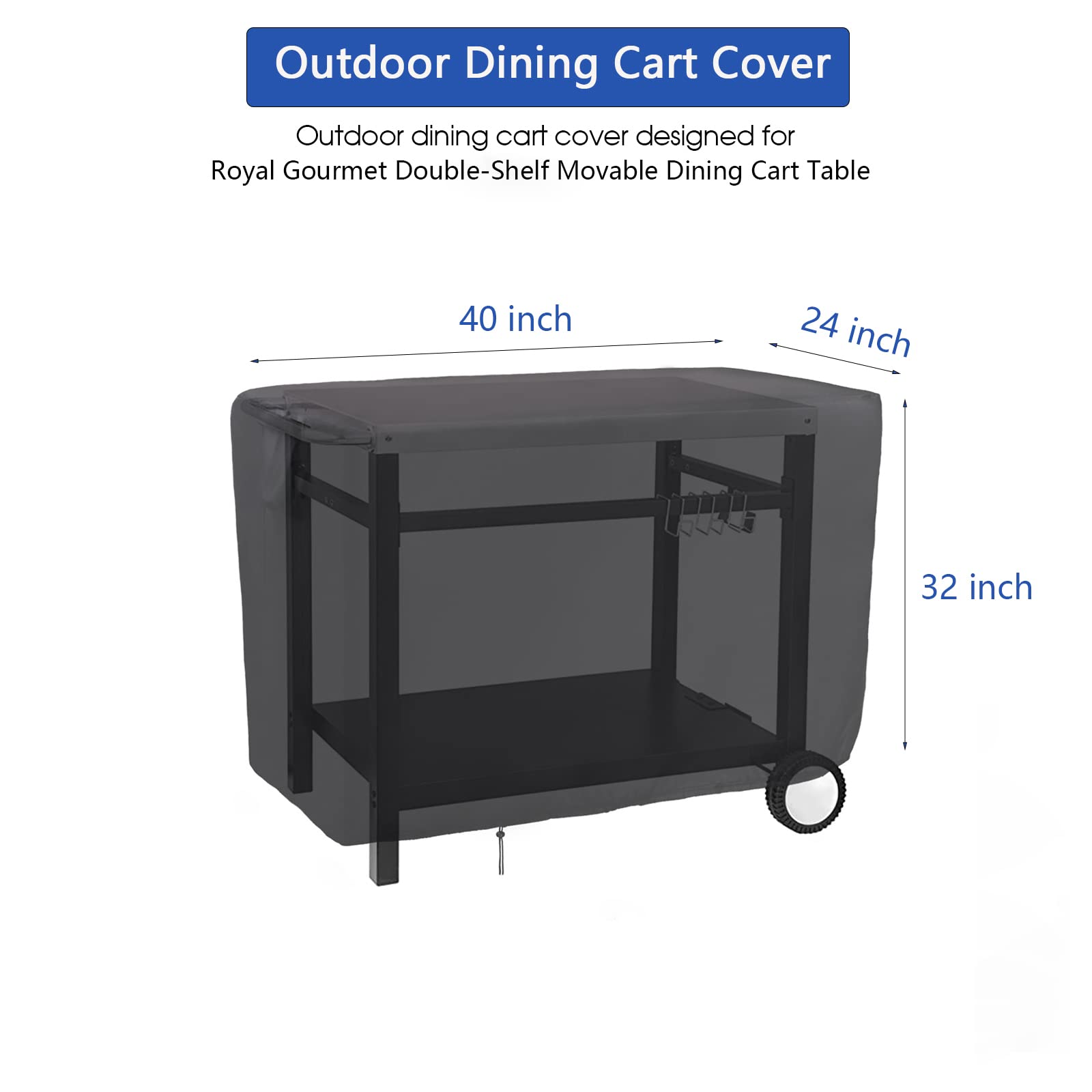 Jungda waterproof PU-coated cover sealing a cart against dust and moisture