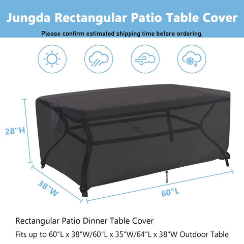 Jungda rectangle table cover waterproof 60 inch protects against rain and snow