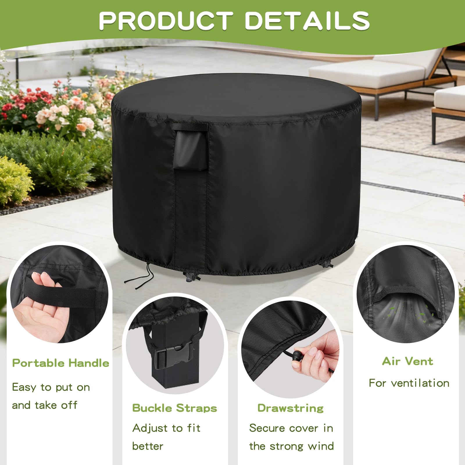Jungda cover offers easy-grip handles for quick installation.