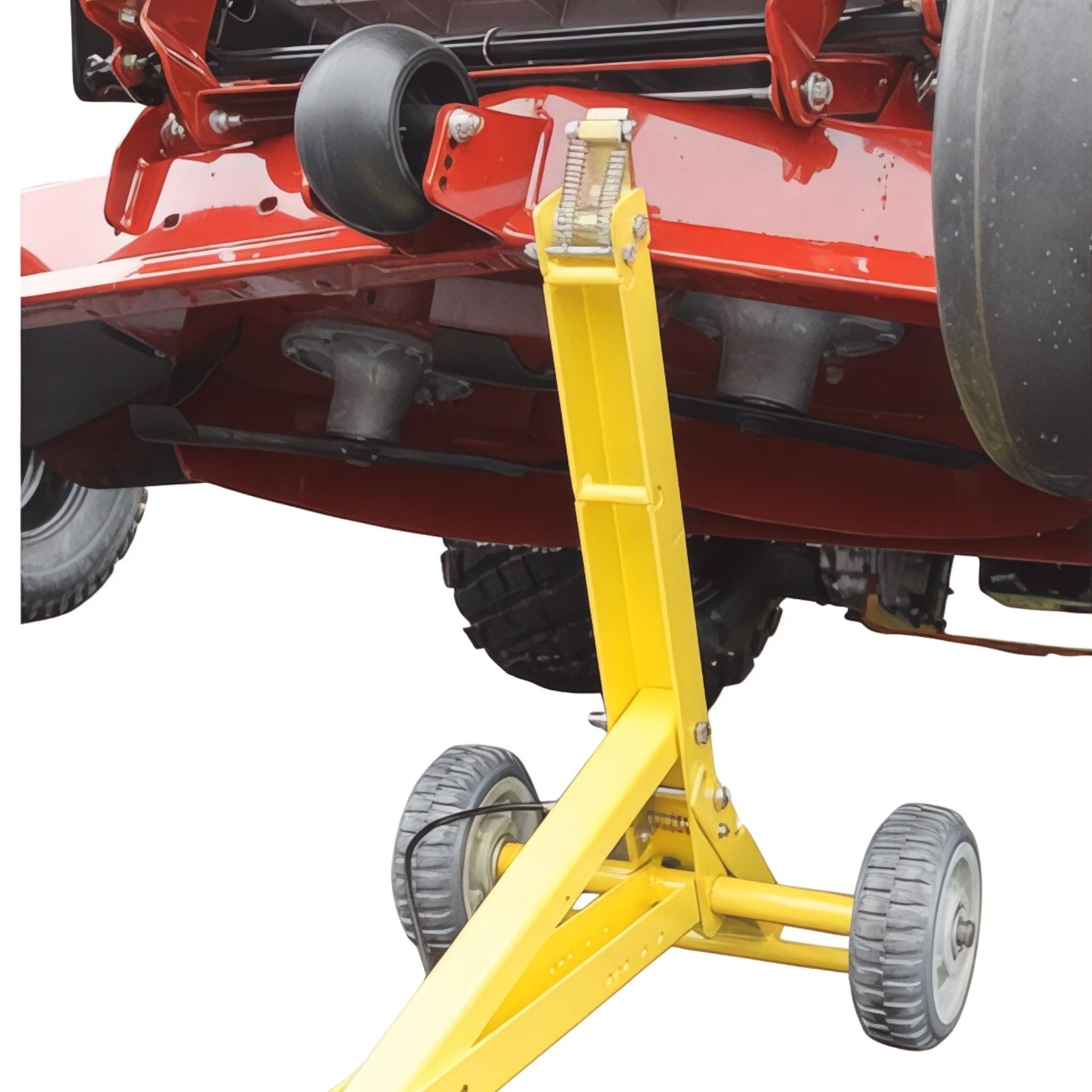 Jungle Jim's Mower Jack includes a 2-year weld warranty for reliability.