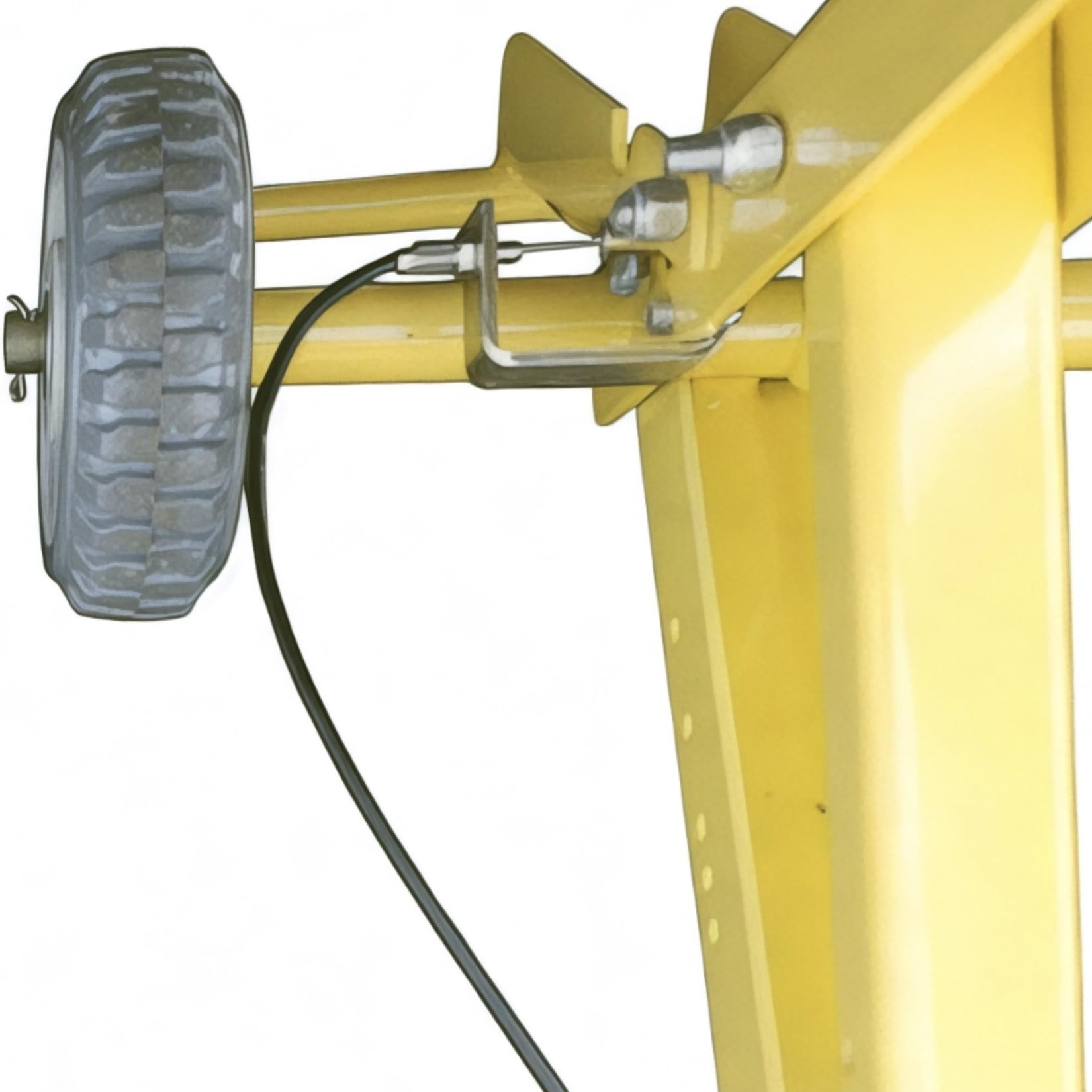 Jungle Jim's Mower Jack durable steel construction resists rust and wear.