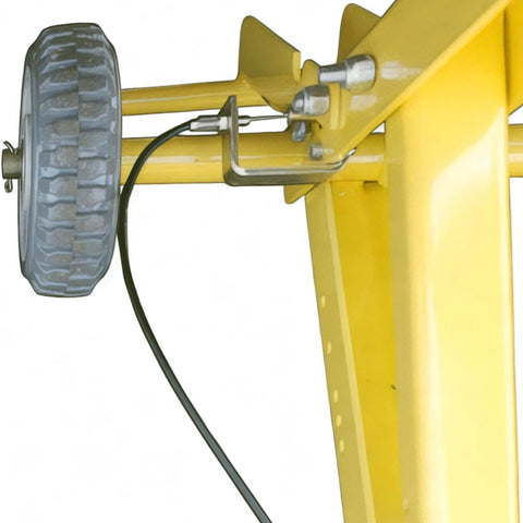 Jungle Jim's Mower Jack durable steel construction resists rust and wear.