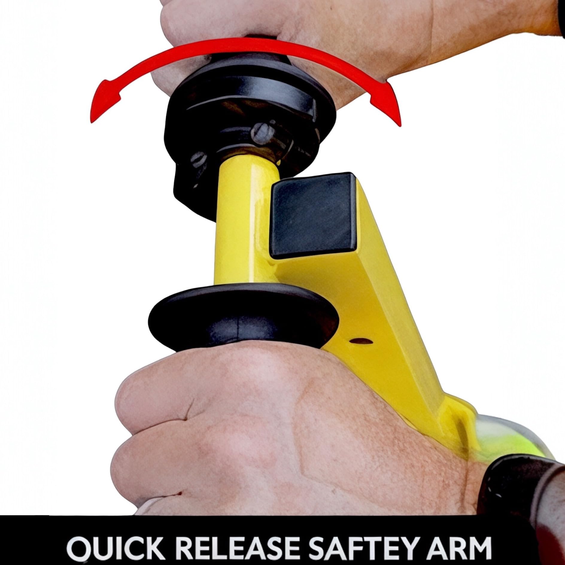Jungle Jim's Mower Jack spring-loaded tooth enables quick setup.