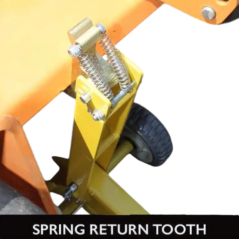 Jungle Jim's Mower Jack twist-handle lock keeps lifting secure during tasks.