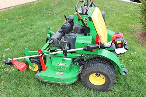 Jungle Jim's Mower Trimmer Rack features lock-ready design for theft deterrence on site.