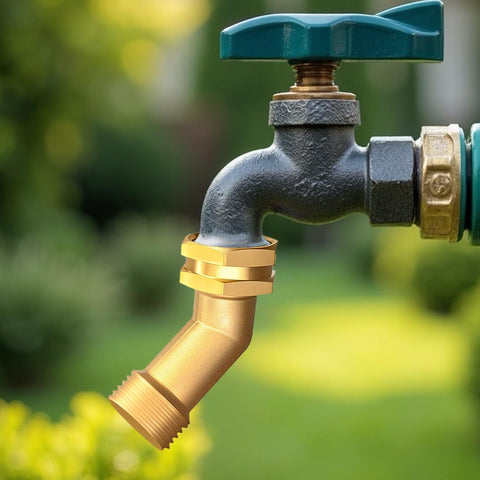 JUNHOME quick-swivel hose adapter minimizes twisting during watering.