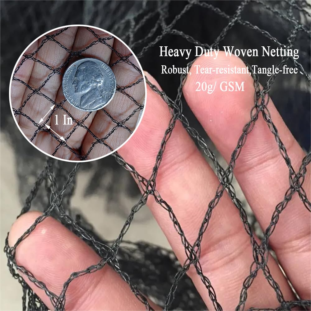 JUNKOGO 1inch mesh bird netting for chicken coops blocks pests safely.
