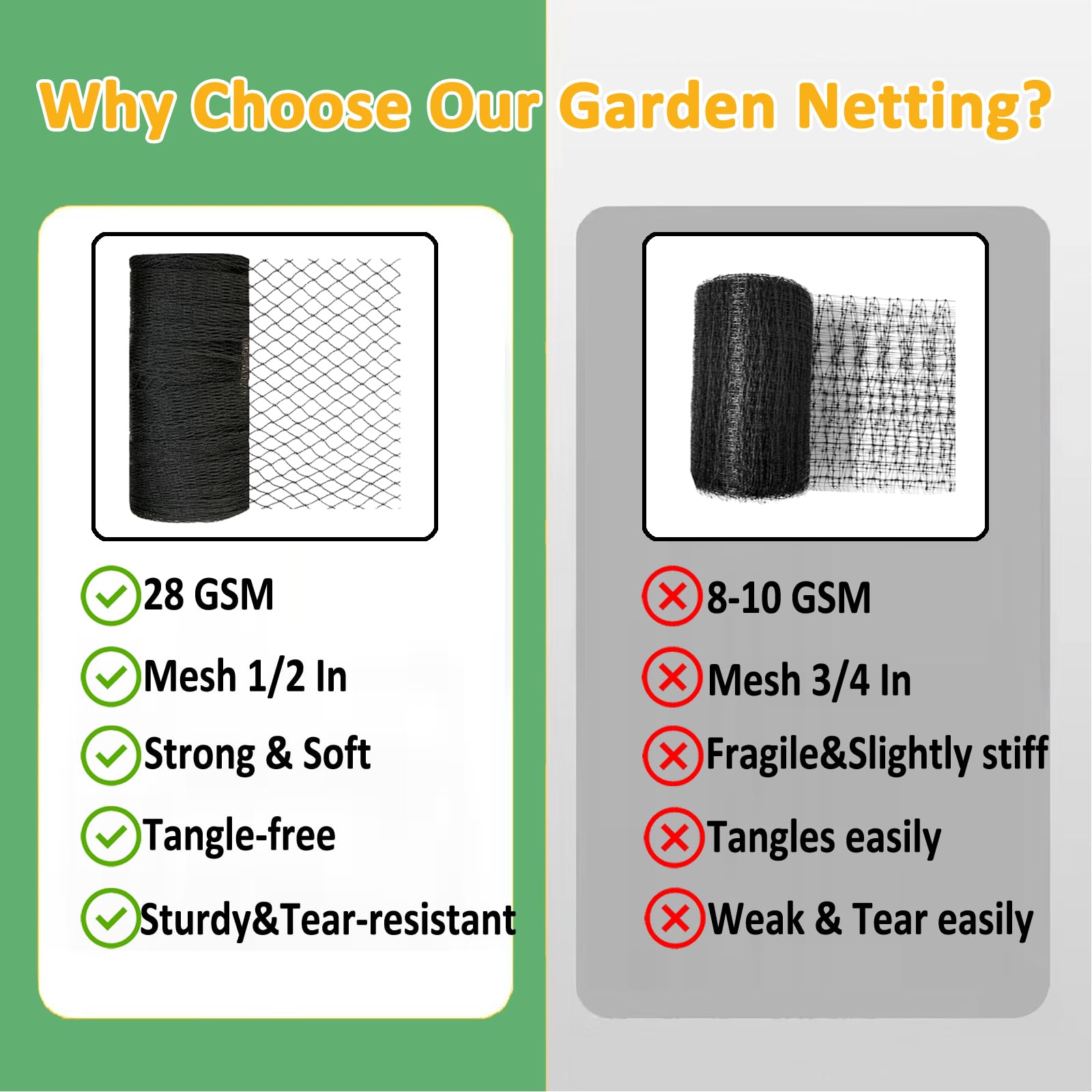 Fruit tree netting by Junkogo covering trees up to 25x25 ft