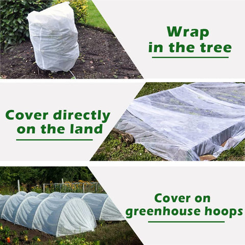 JUNKOGO plant protection blanket extends growing season by retaining warmth for seedlings.