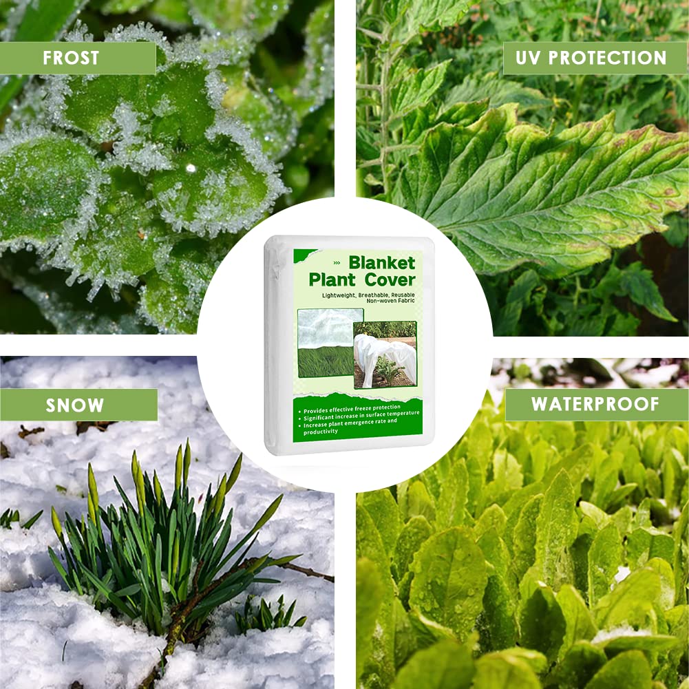 JUNKOGO-snow-wind-shield-for-plants blocks frost and harsh weather on outdoor gardens.