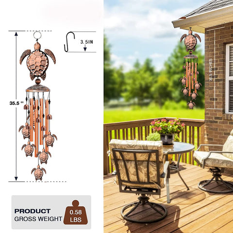 JUNQIU Turtle Wind Chime as a beach gift for turtle lovers and beach enthusiasts