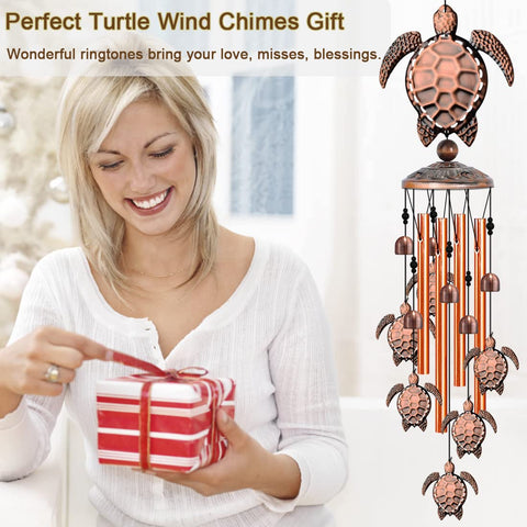 JUNQIU Sea Turtle Wind Chime on patio enhances ambience with gentle breeze tones