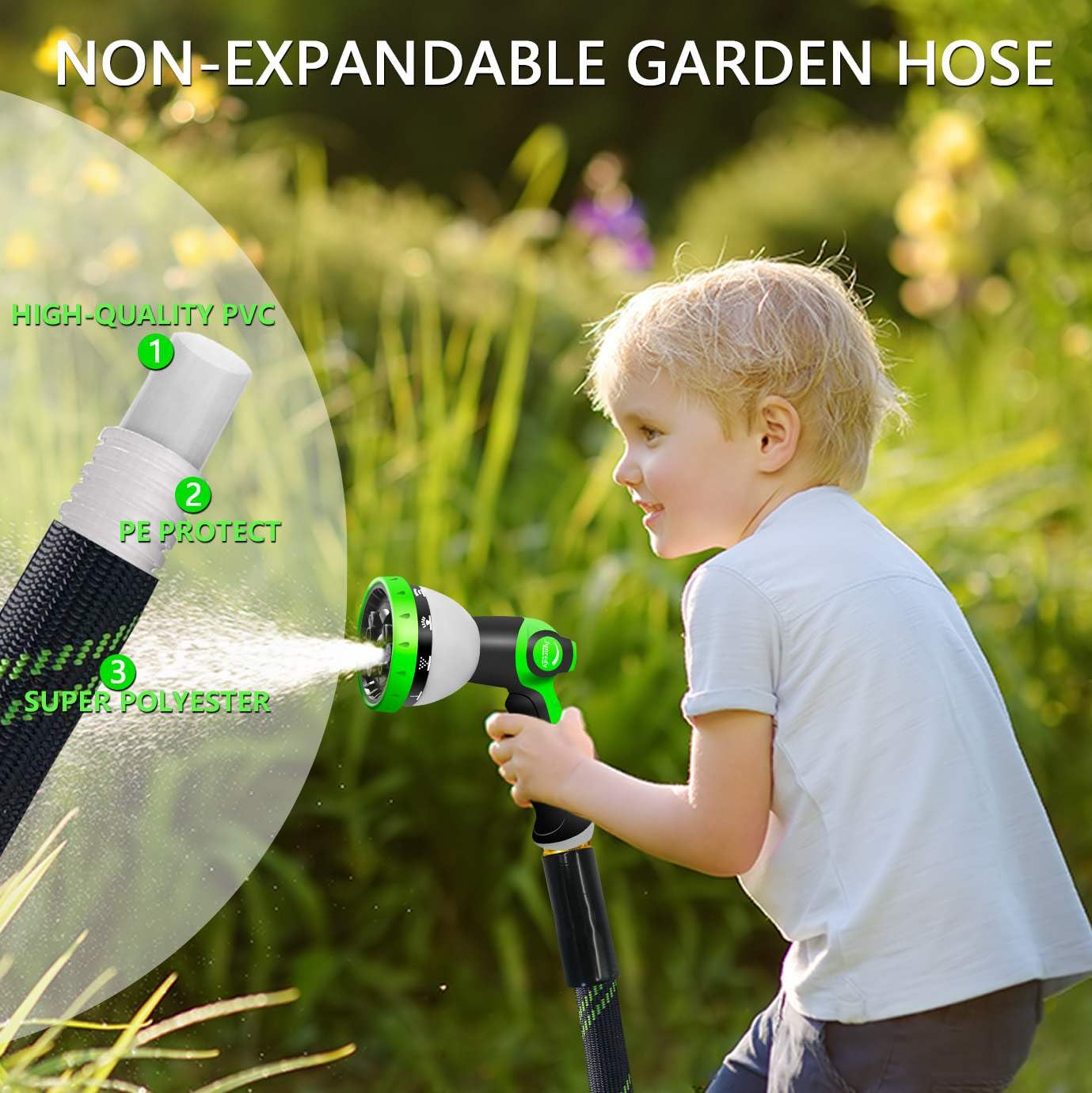 Junredy 10-function nozzle in action supports versatile watering tasks.