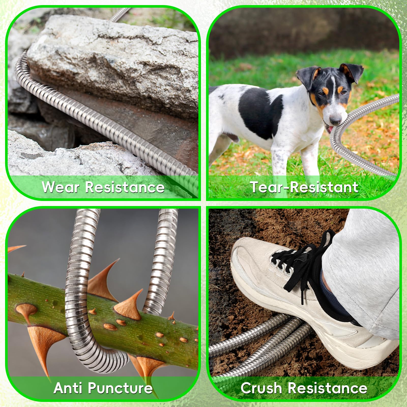 Junredy no-kink design prevents tangles for easy maneuvering around plants.