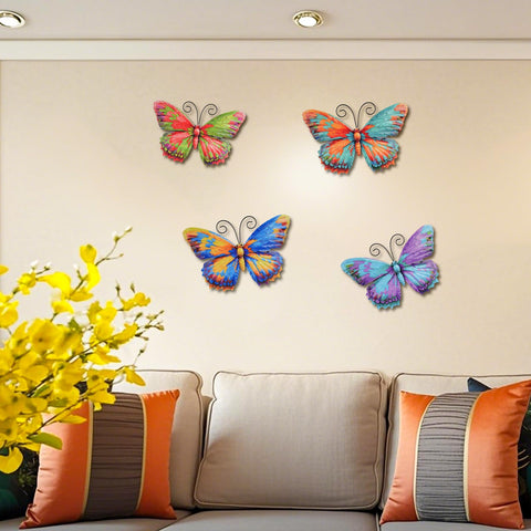 Handmade wrought iron butterfly wall hanging from Junware adds artistry to any wall.