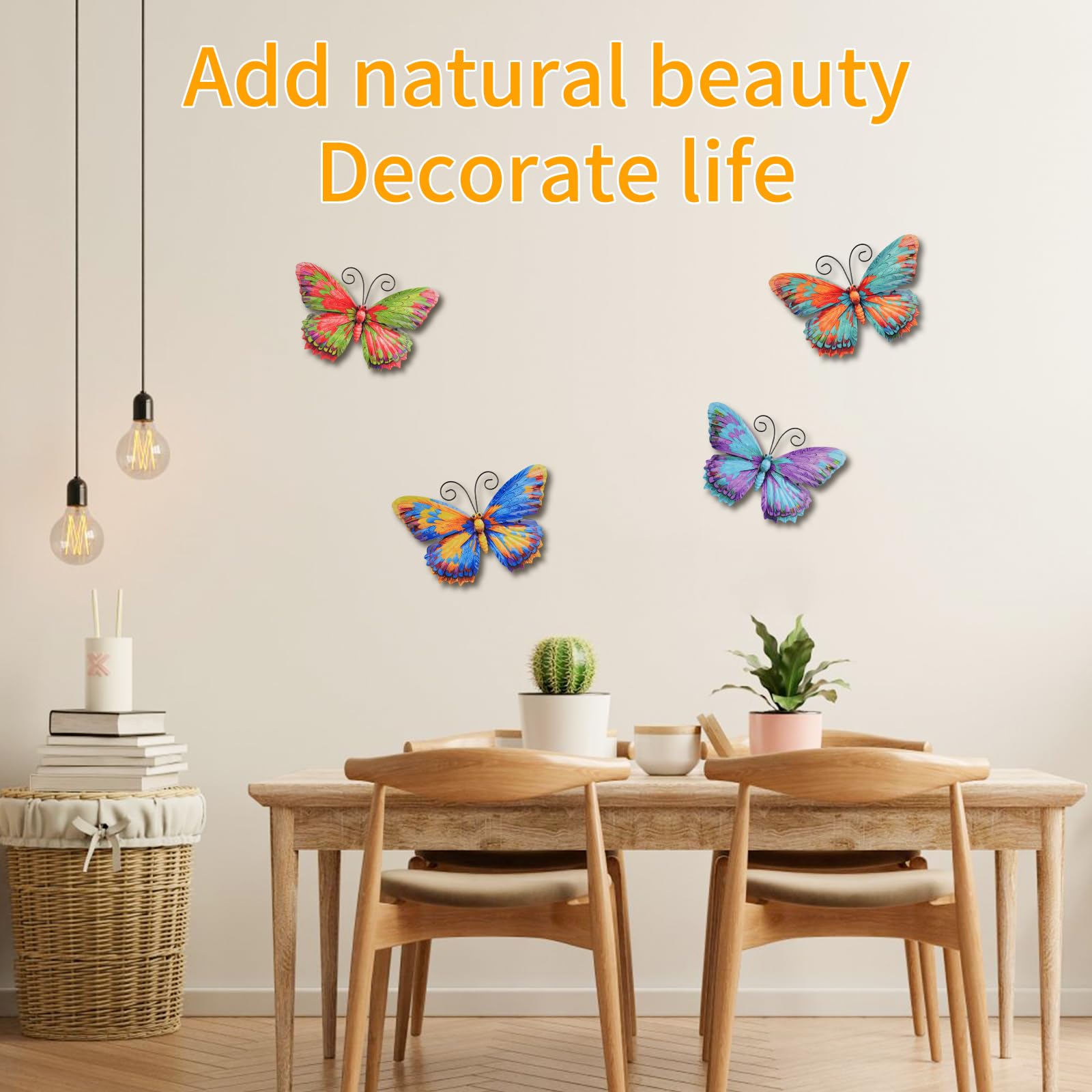 Junware butterfly wall art orange edition enhances patios with sunny, eye-catching flair.