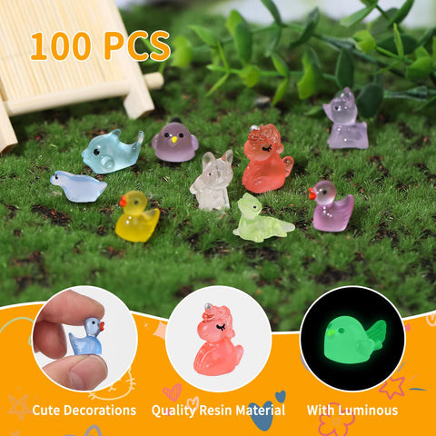 Junware glow mini resin bunnies enchant potted plants and moss gardens