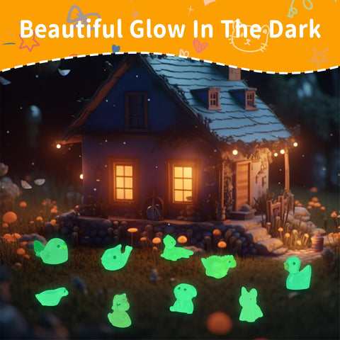Junware glow mini resin puppies brighten dollhouses and terrariums at dusk